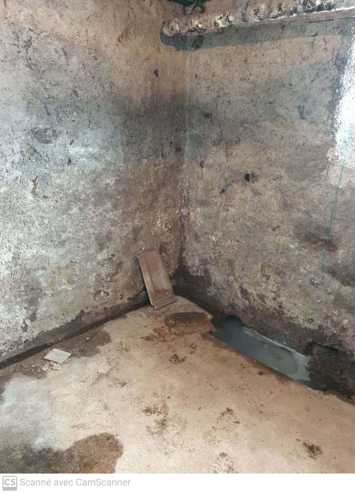 Une cave devenu humide suite à des remontées capillaires ainsi que des infiltrations d'eau dans les murs aussi appelé "infiltrations latérales"